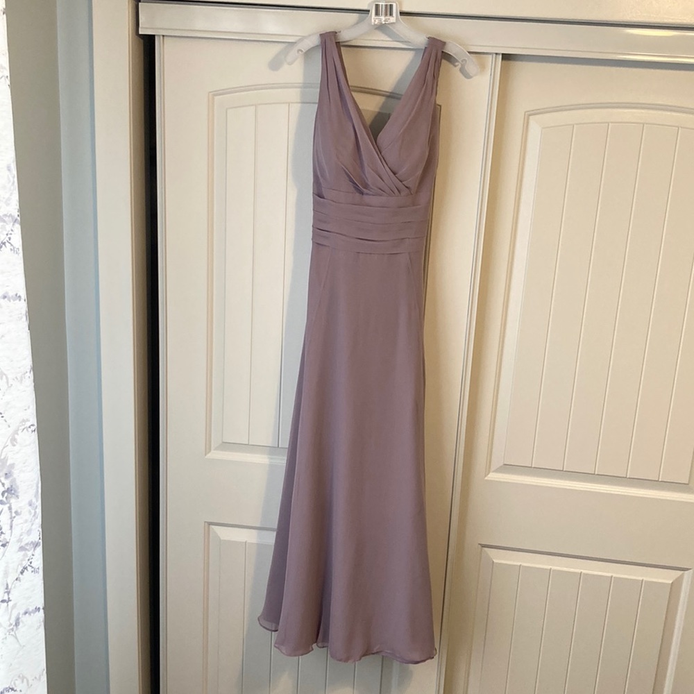 David’s Bridal bridesmaids dress in Lavender Haze